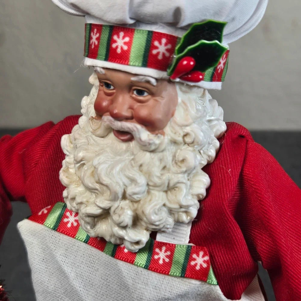 Chef Santa Claus 11 Inch Figurine Christmas Kitchen Decor Gingerbread Garland
